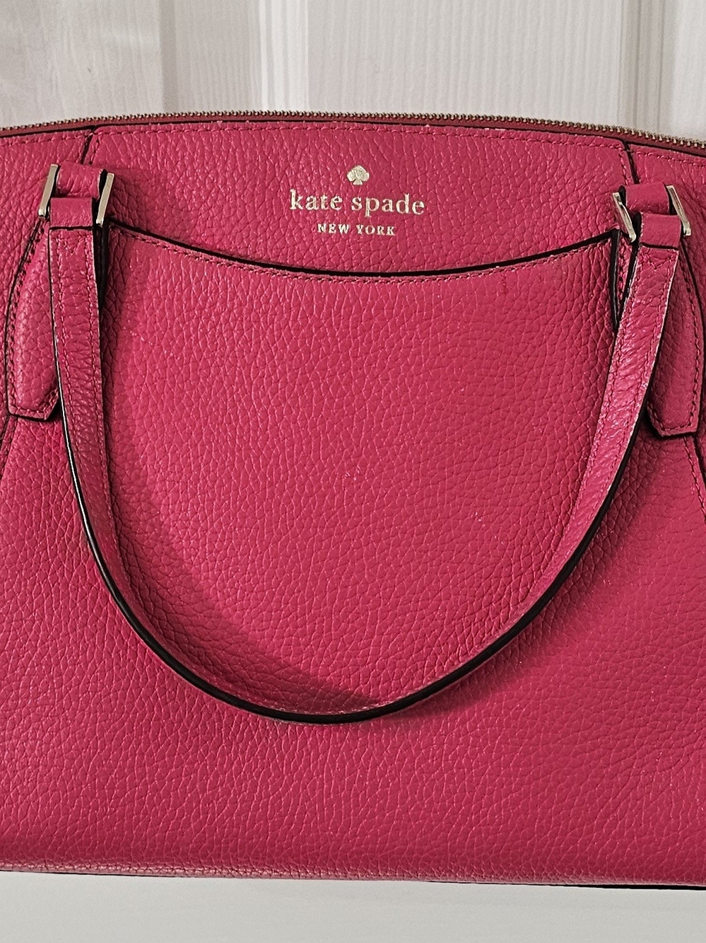 kate spade New York Hot Pink Pebbled Leather Tote
